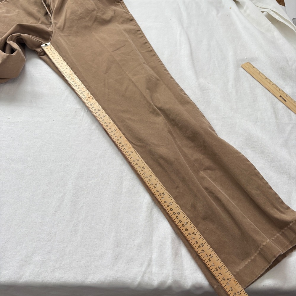 Lands End Fit 2 Womens 12T Brown Chino Pants Wide Leg Cotton Stretch 421914 - Picture 3 of 10